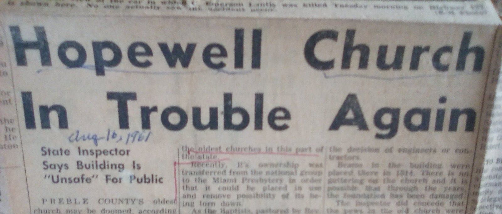 1961 article with headline 